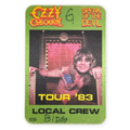 1983 Ozzy Osbourne Speak Of The Devil Backstage Pass