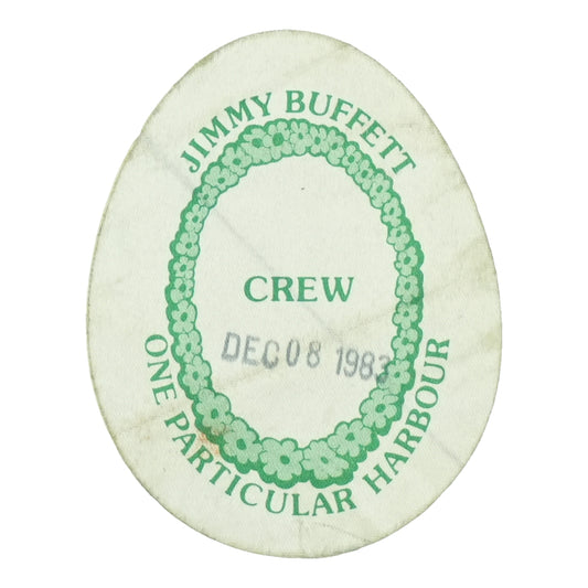 1983 Jimmy Buffett One Particular Harbour Tour Crew Pass front