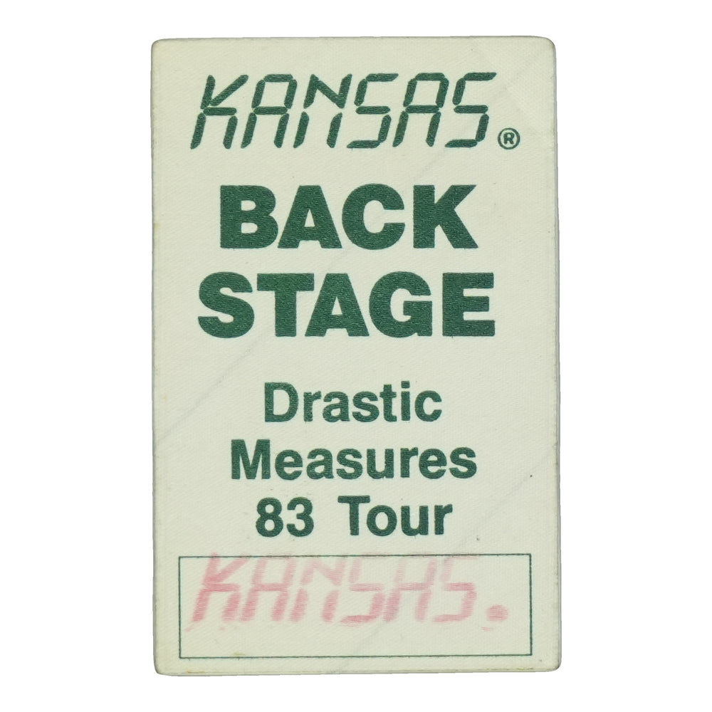 1983 Kansas Drastic Measures Tour Backstage Pass front