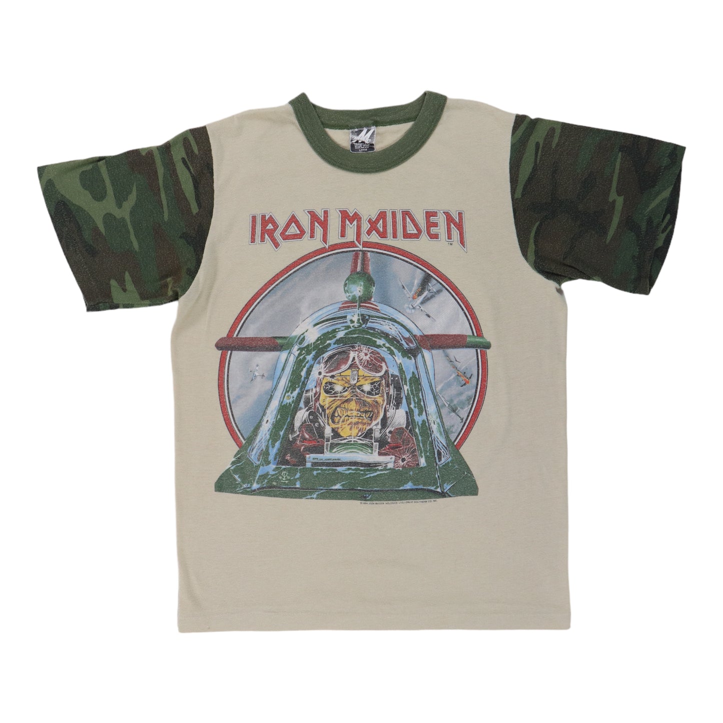 1984 Iron Maiden Aces High Camo Sleeve Shirt