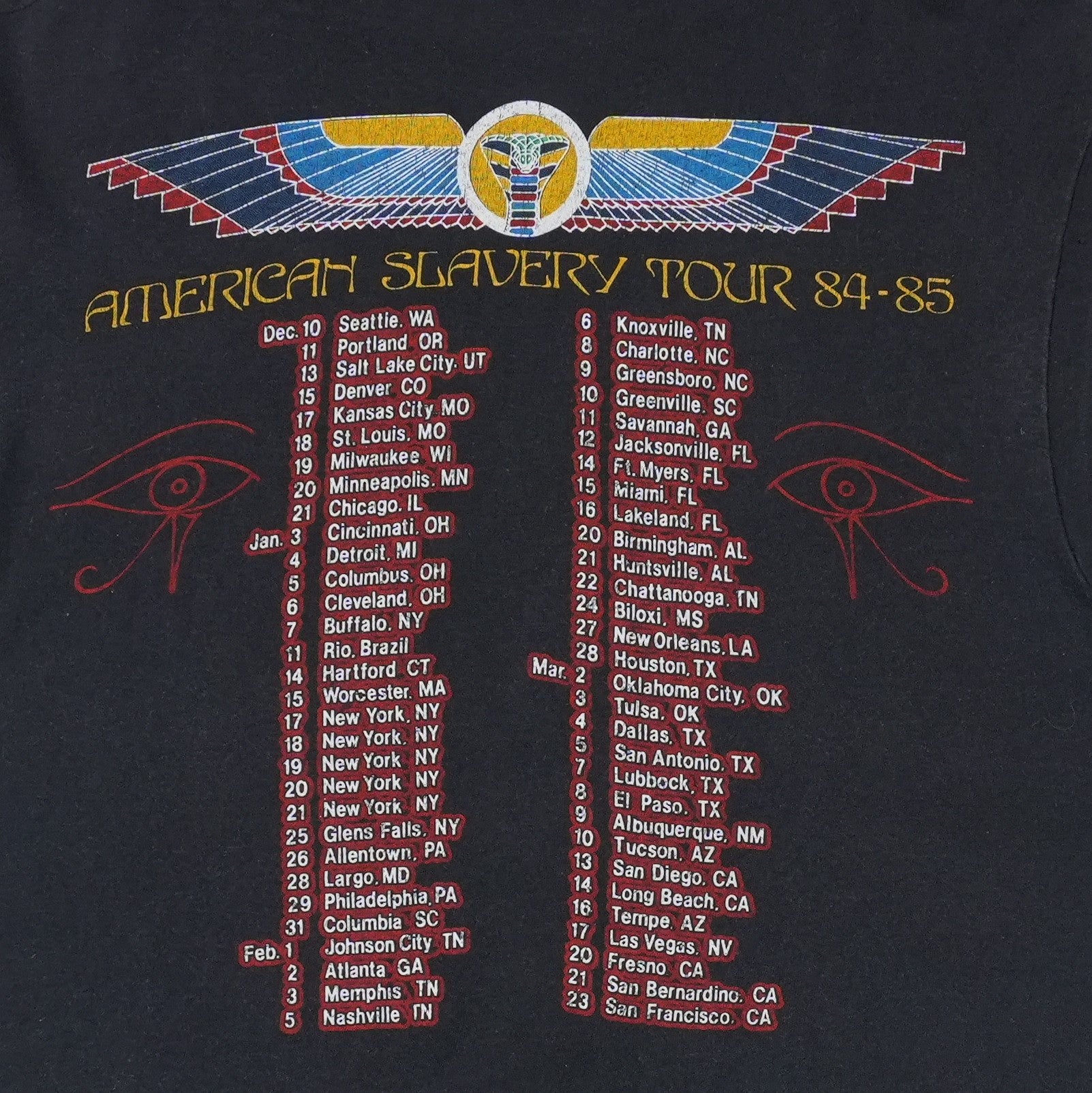 Buy 1984 Iron Maiden World Slavery Tour Shirt - Vintage T Shirt by