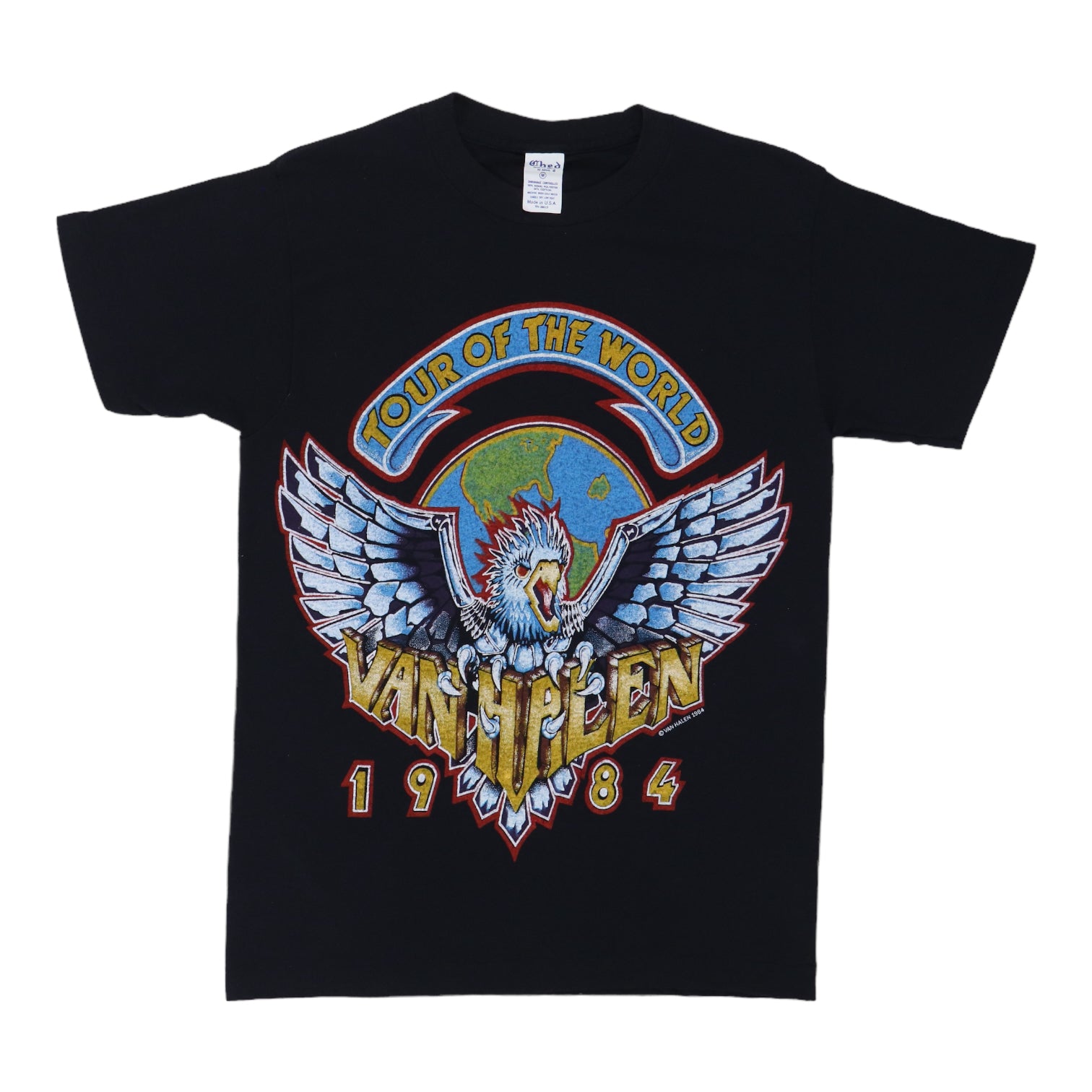 Vintage 80's Deadstock Van Halen Tour Of The World T-shirt