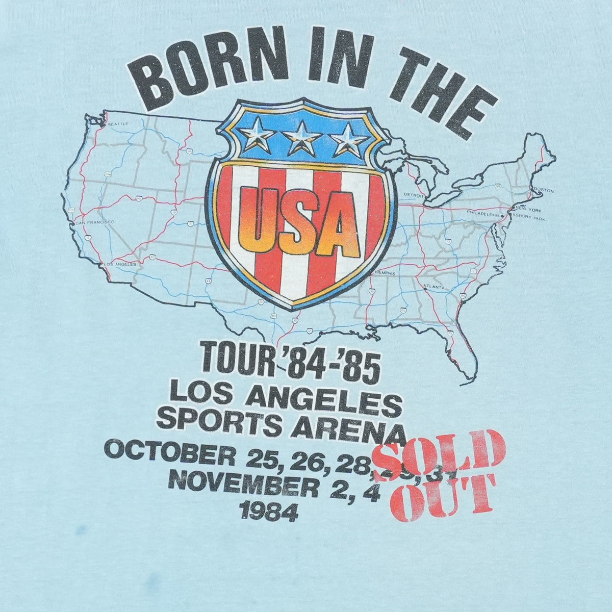 1984 Bruce Springsteen And The E Street Band Born In The USA Tour Shirt