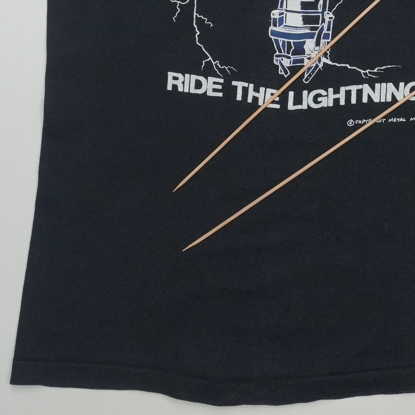 1984 Metallica Ride the Lightning Shirt Tag