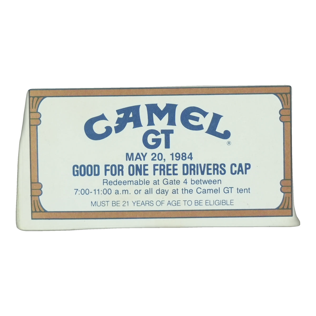 1984 Camel GT Drivers Cap Pass front