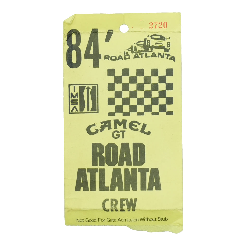 1984 Road Atlanta Camel GT IMSA Crew Pass front