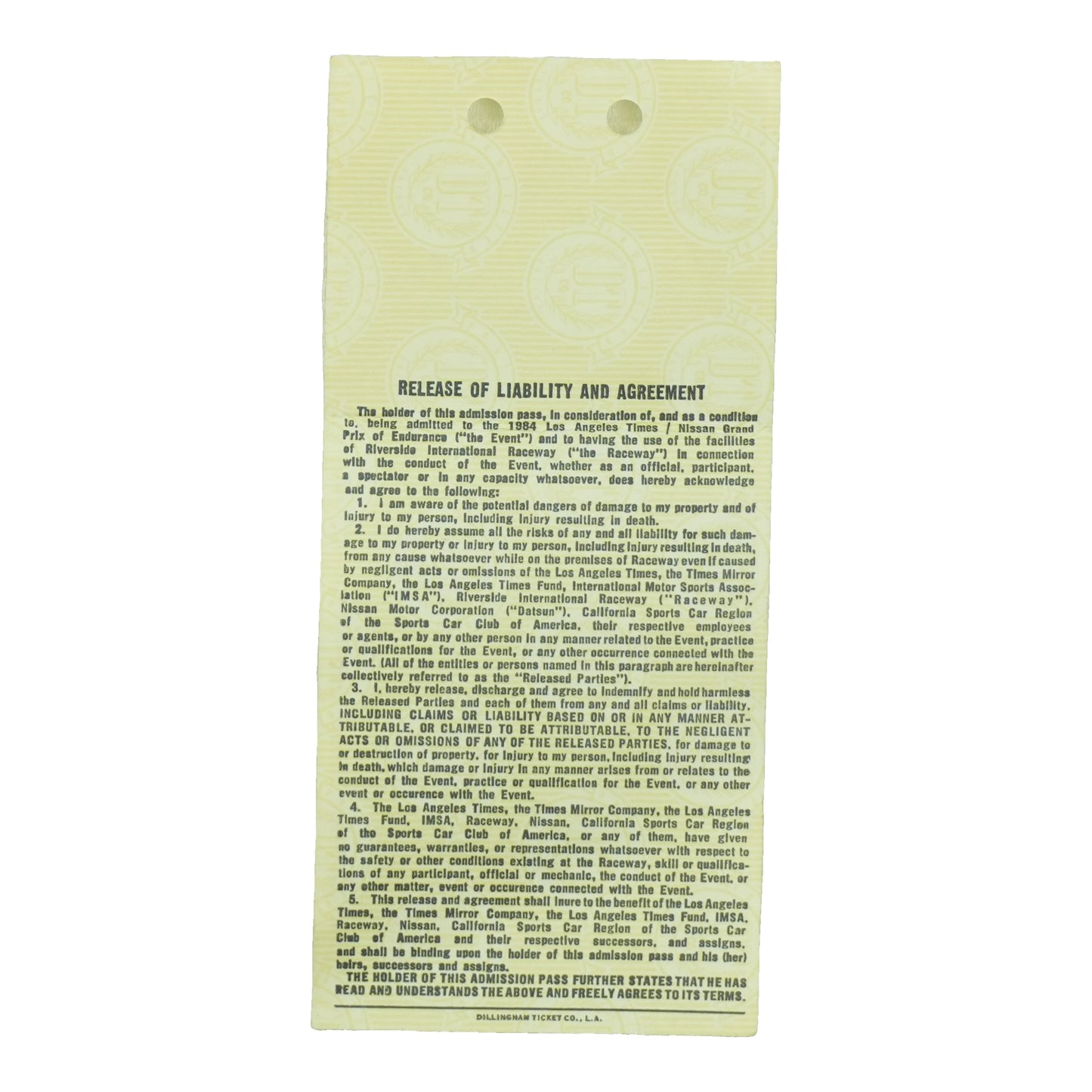 1984 Times Nissan Grand Prix Of Endurance Riverside Raceway Pass back