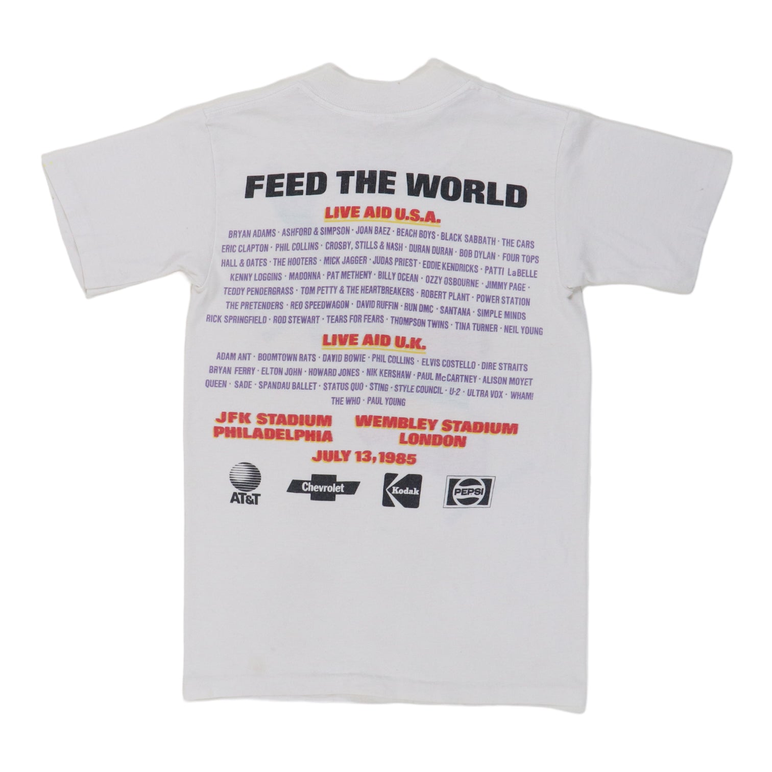 1985 Live Aid Philadelphia Concert Shirt | Authentic Vintage Tee