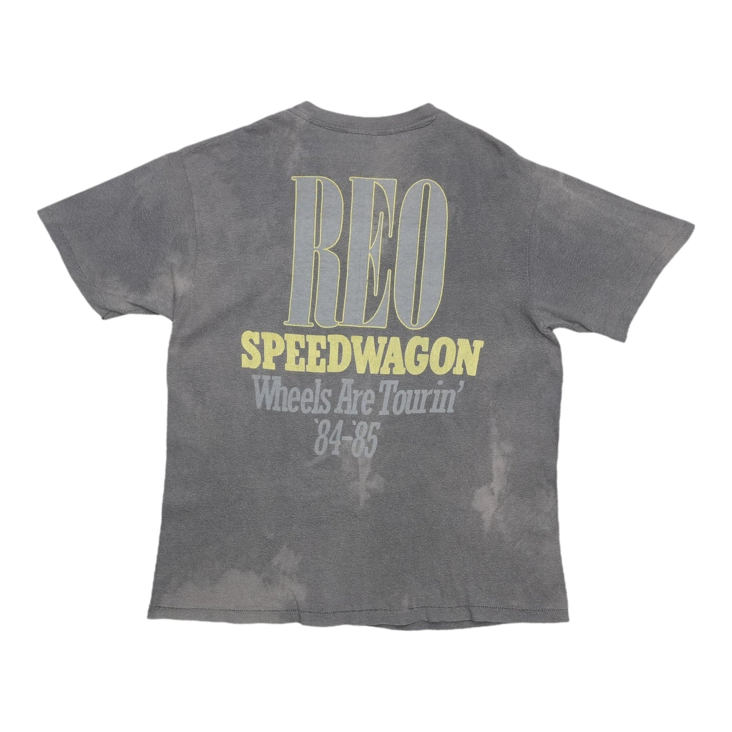 1985 REO Speedwagon Wheels Are Turnin Tour Shirt Back