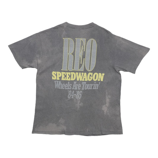 1985 REO Speedwagon Wheels Are Turnin Tour Shirt Back