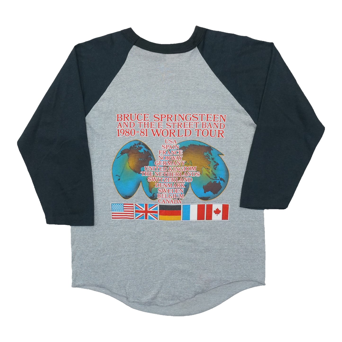 1985 Bruce Springsteen And The E Street Band World Tour Raglan
