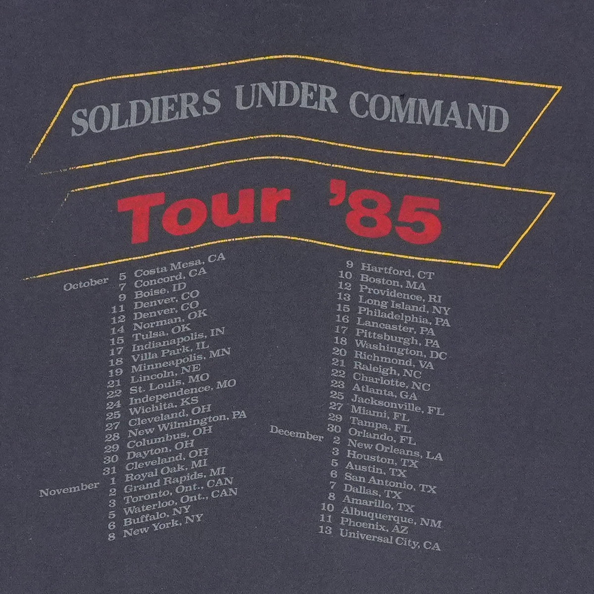 1985 Stryper Soldiers Under Command Tour Shirt