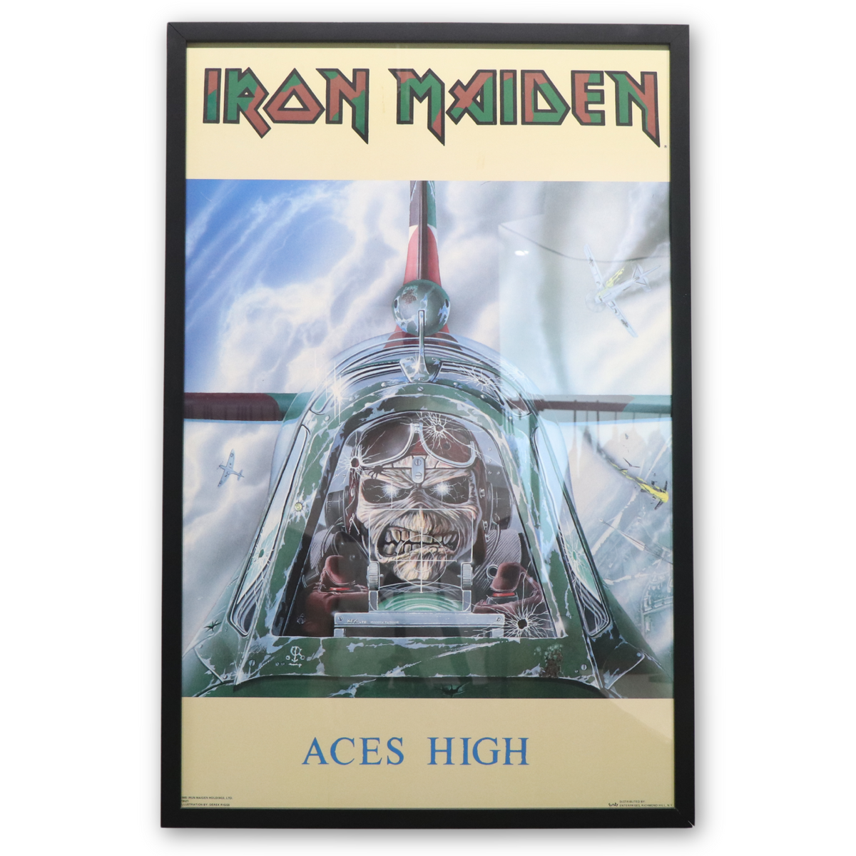 1985 Iron Maiden Powerslave Aces High Poster | Authentic Vintage 1985 Iron Maiden Powerslave Aces High Poster | Authentic Vintage