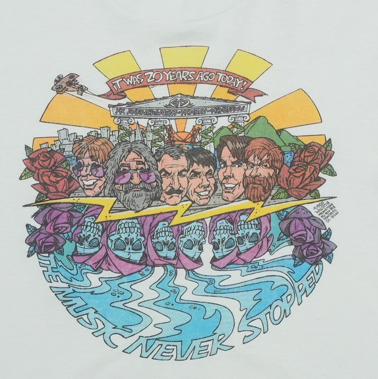 1985 Grateful Dead Music Never Stopped Shirt Detail 2