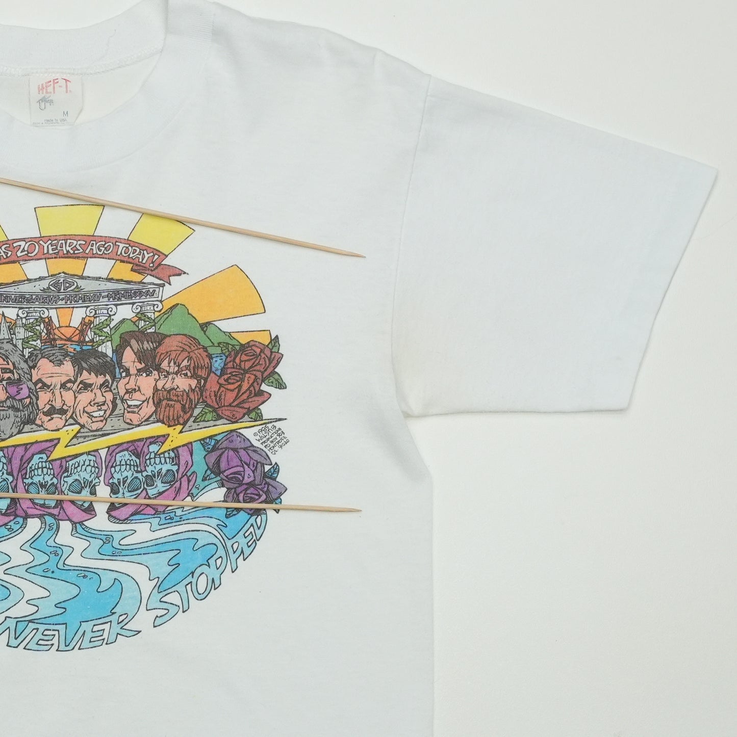 1985 Grateful Dead Music Never Stopped Shirt Detail 4