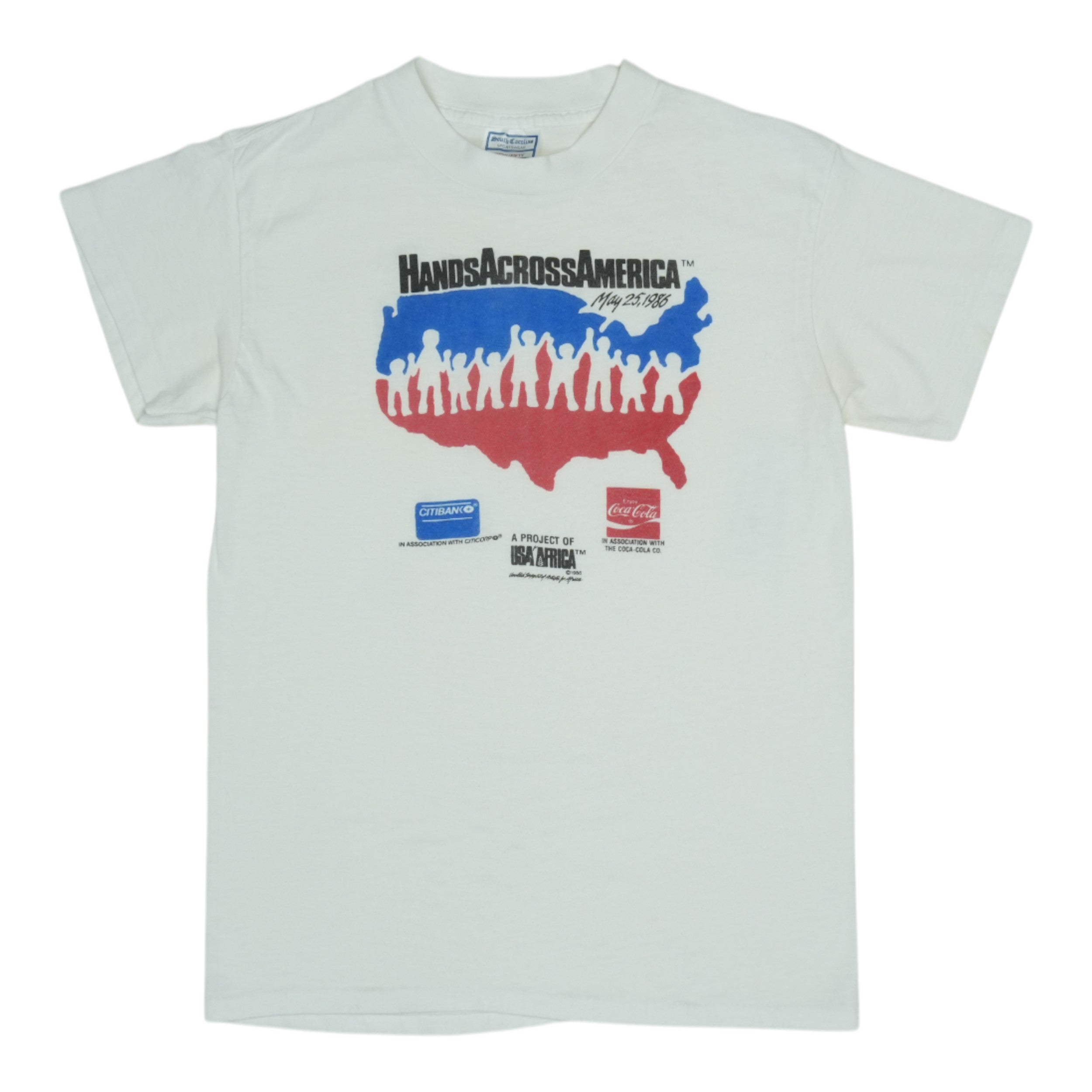 1986 Hands Across America Shirt | Authentic Vintage Tee – WyCo Vintage