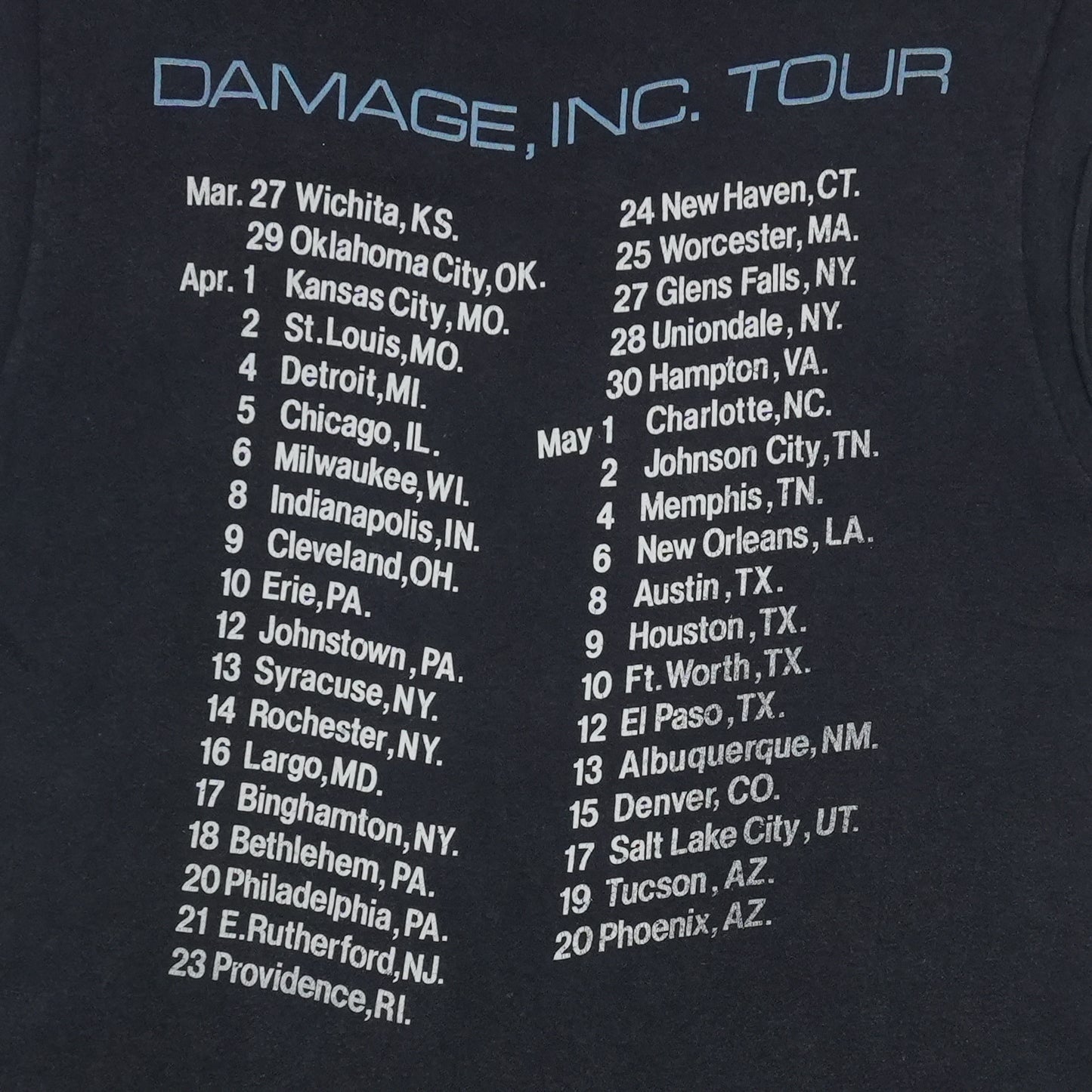1986 Metallica Master Of Puppets Damage Inc Tour Shirt Detail 4