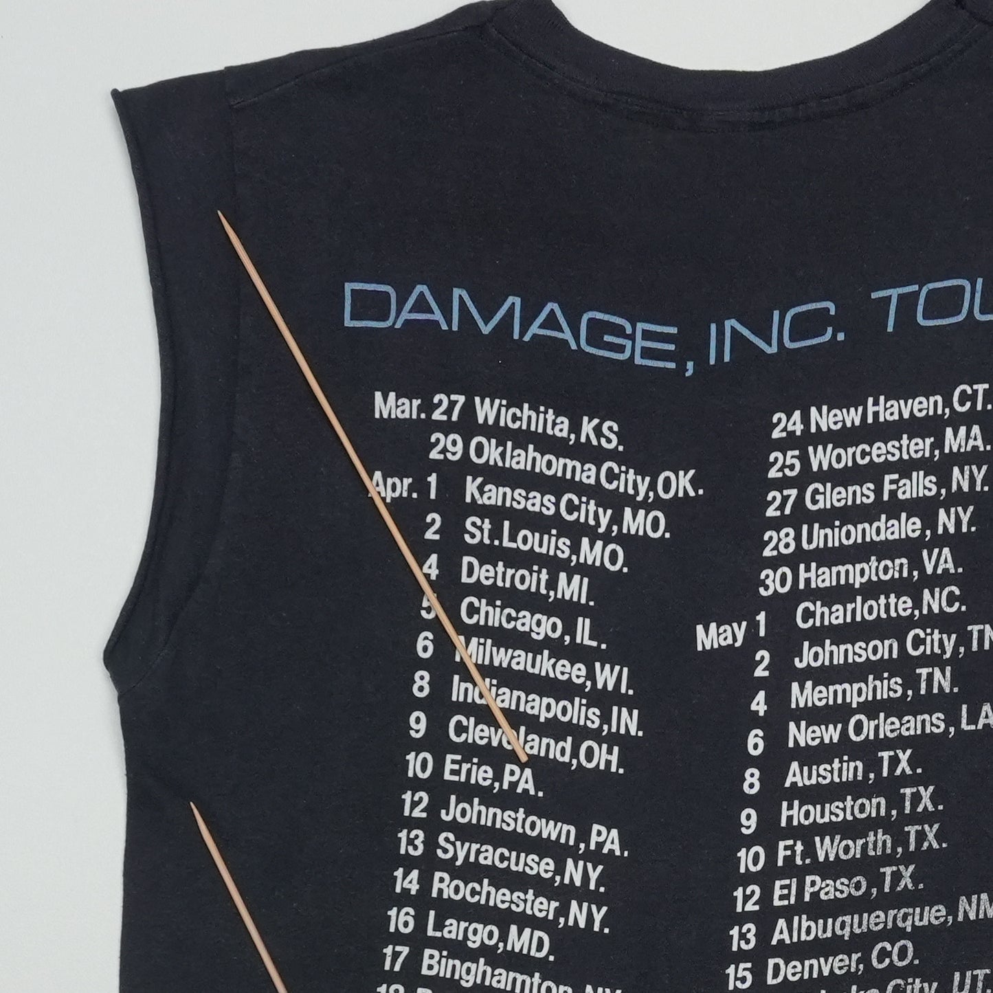 1986 Metallica Master Of Puppets Damage Inc Tour Shirt Detail 7