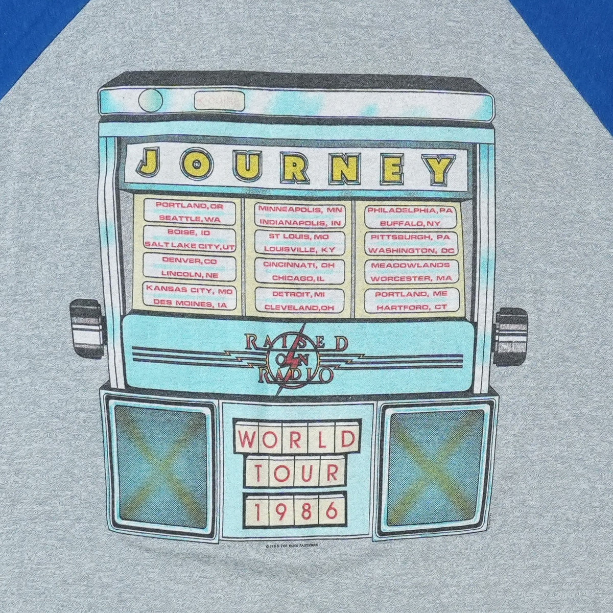 1986 Journey Raised On Radio World Tour Jersey