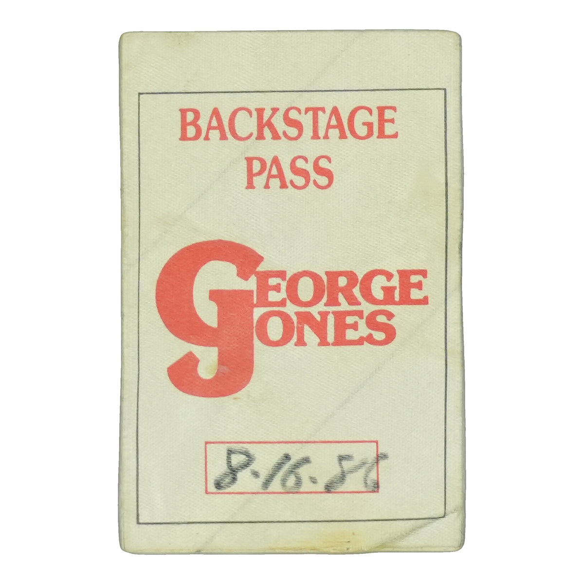 1986 George Jones Backstage Pass front