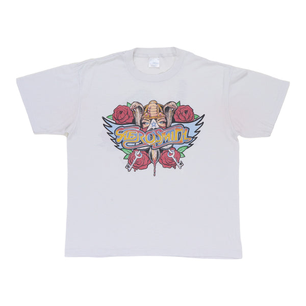 T-shirt Merry Christmas Aerosmith Réimprimé - Unisexe Toutes Tailles - Noir Neuf Avec étiquettes