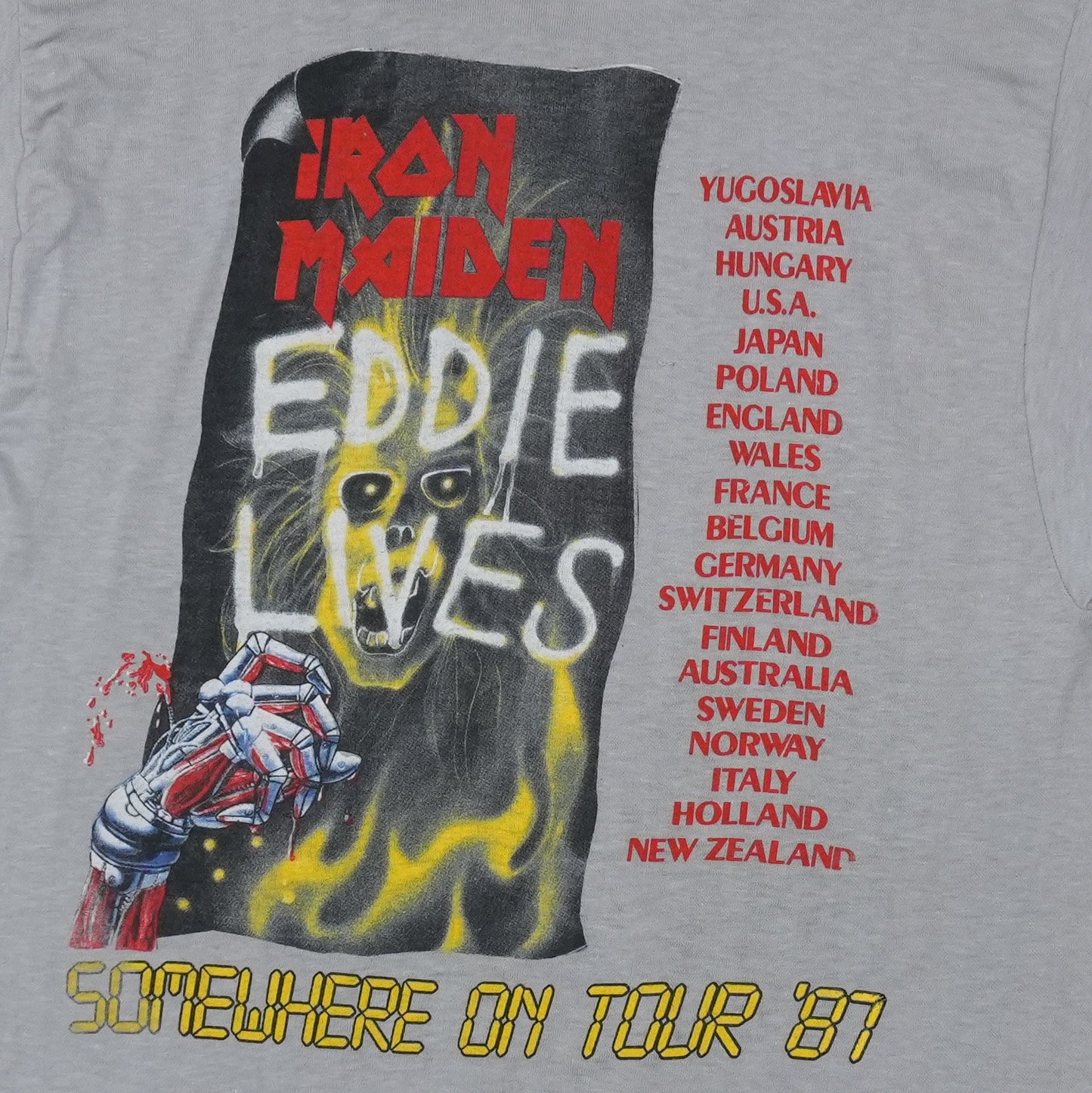 1987 Iron Maiden Somewhere On Tour Shirt