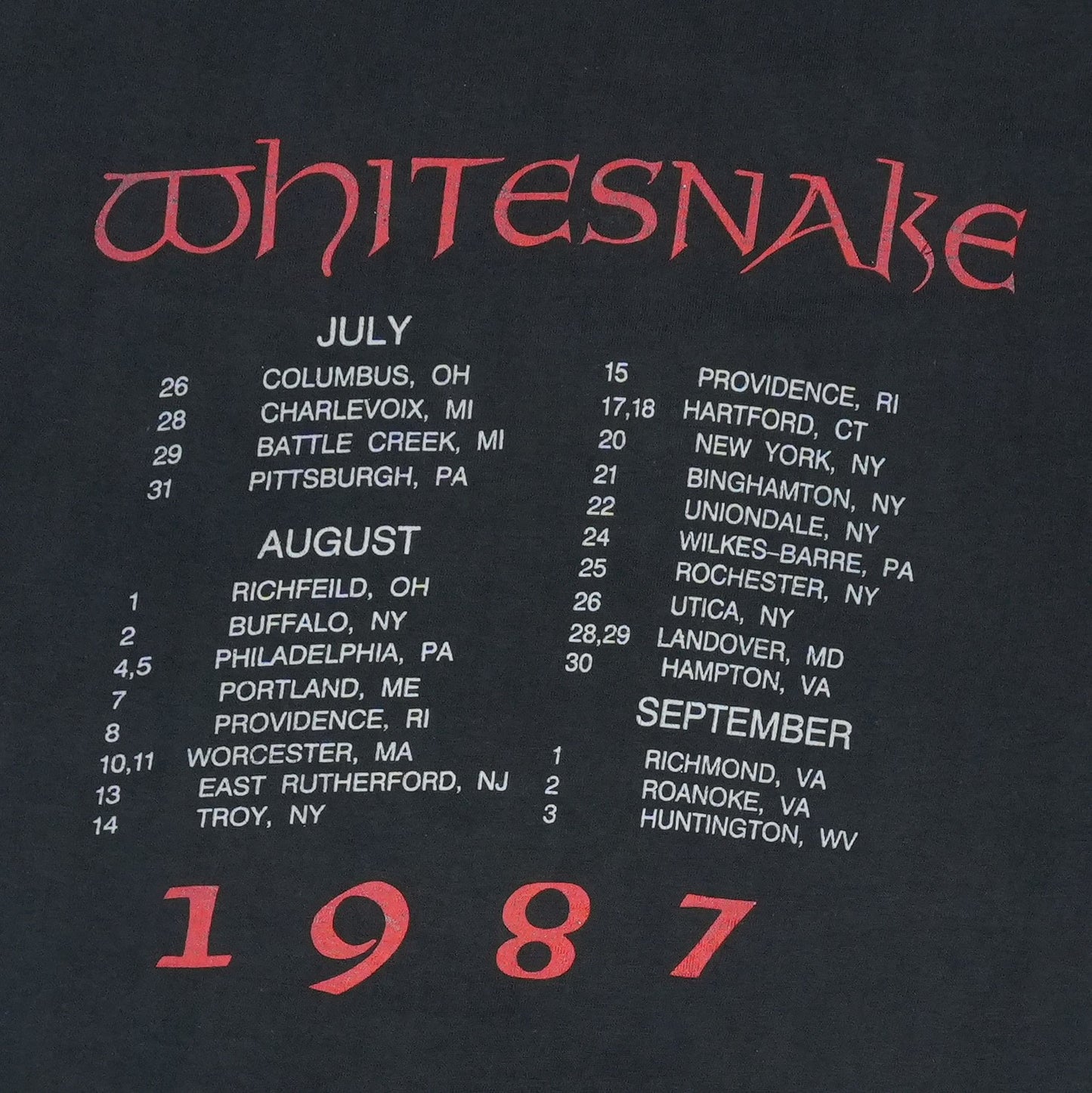 1987 Whitesnake David Coverdale Tour Shirt