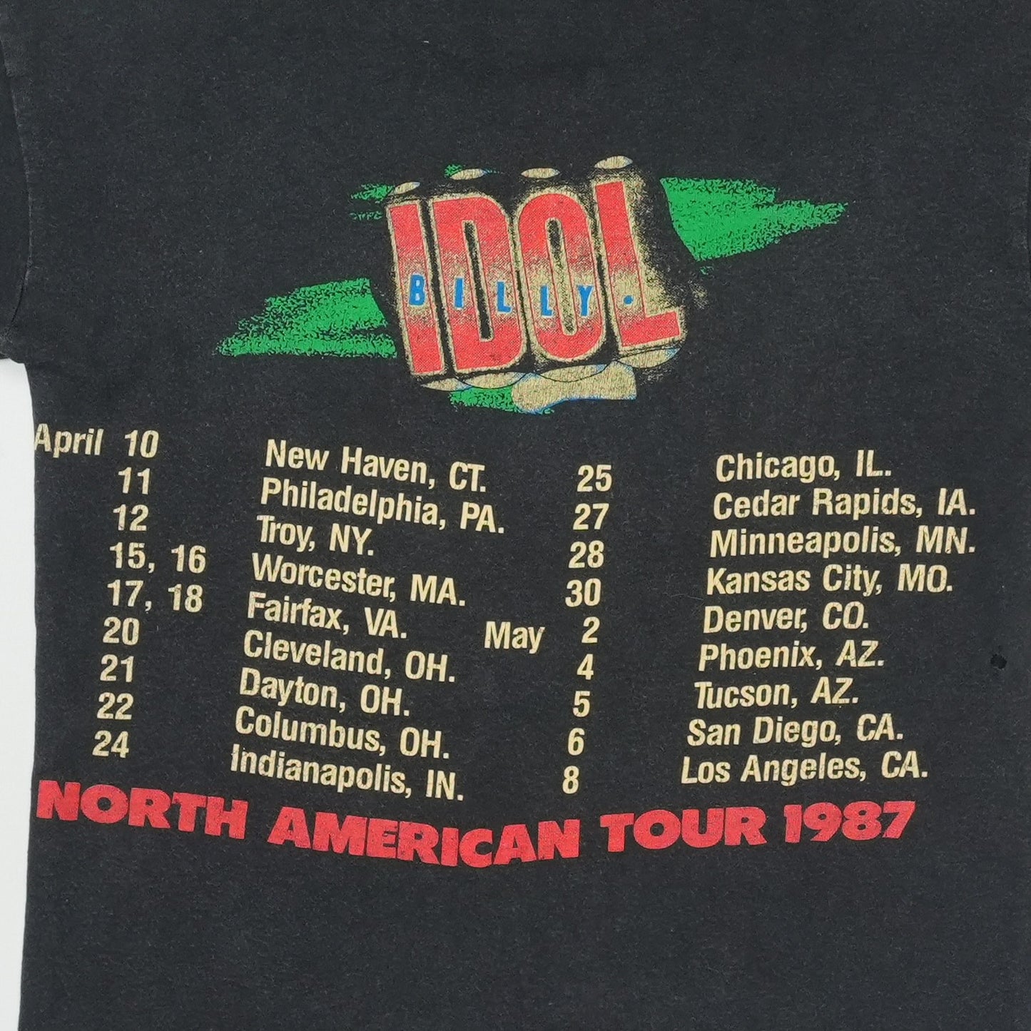 1987 Billy Idol North American Tour Shirt