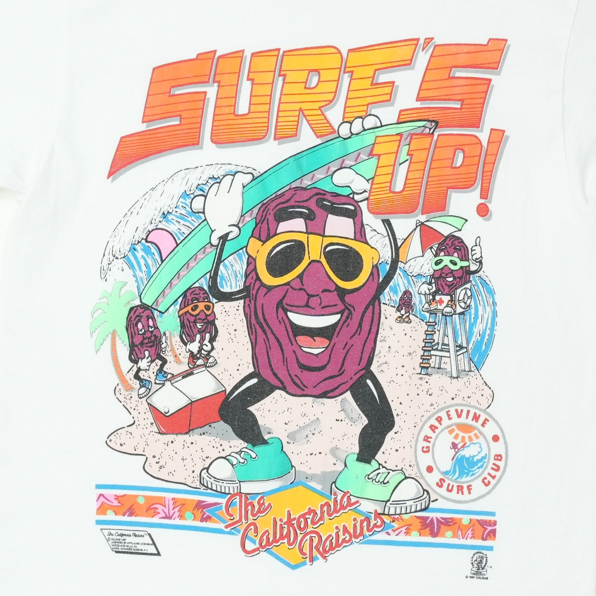 1987 California Raisins Surfs Up Shirt