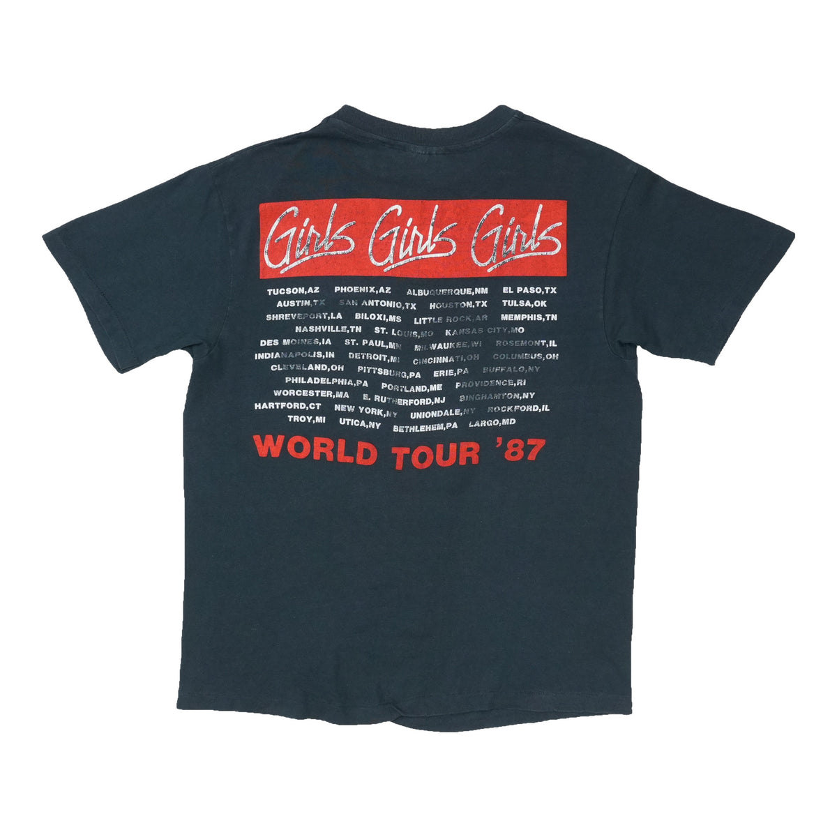 1987 Motley Crue Girls Girls Girls World Tour Shirt