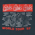 1987 Motley Crue Girls Girls Girls World Tour Shirt