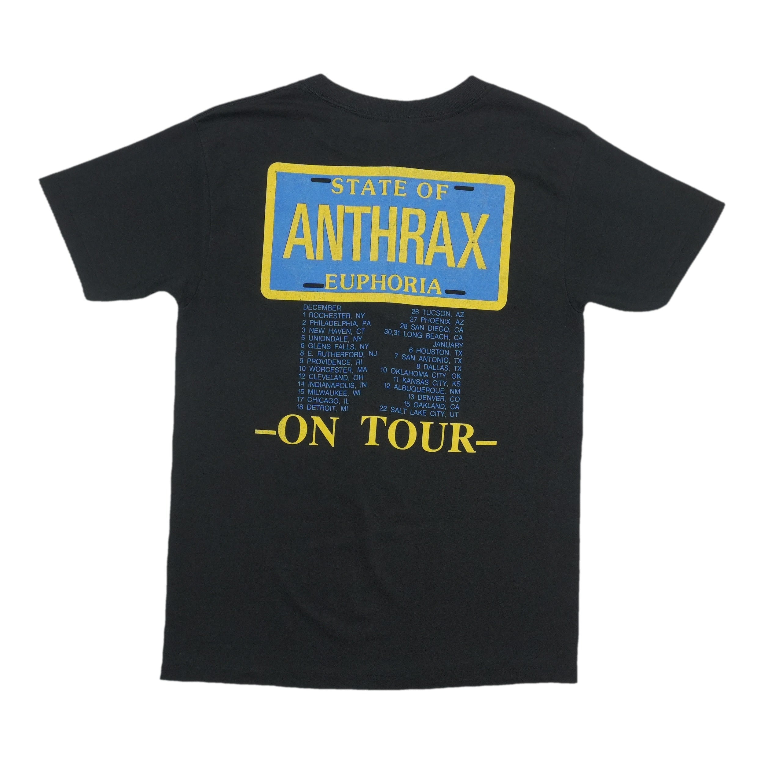 ANTHRAX EUPHORIA ツアーTシャツ 1988 Anthrax State Of Euphoria Tour Shirt | WyCo Vintage