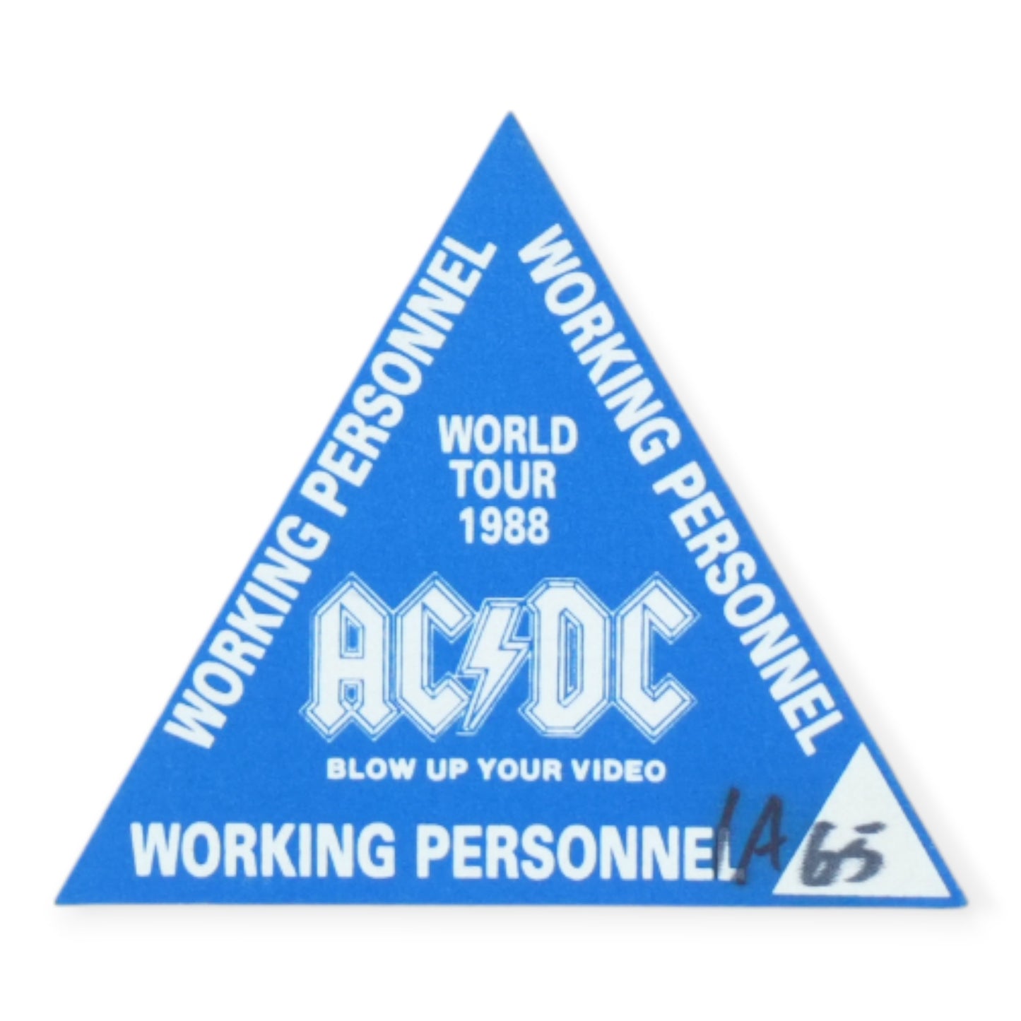 1988 AC/DC Blow Up Your Video World Tour Backstage Pass