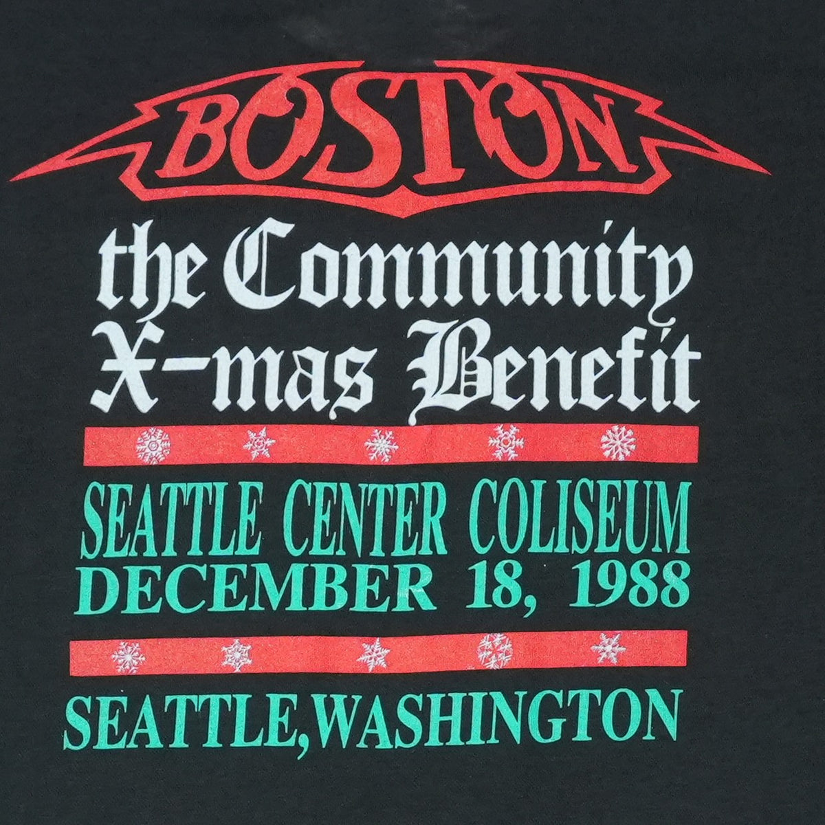 1988 Boston The Community Xmas Benefit Concert Shirt