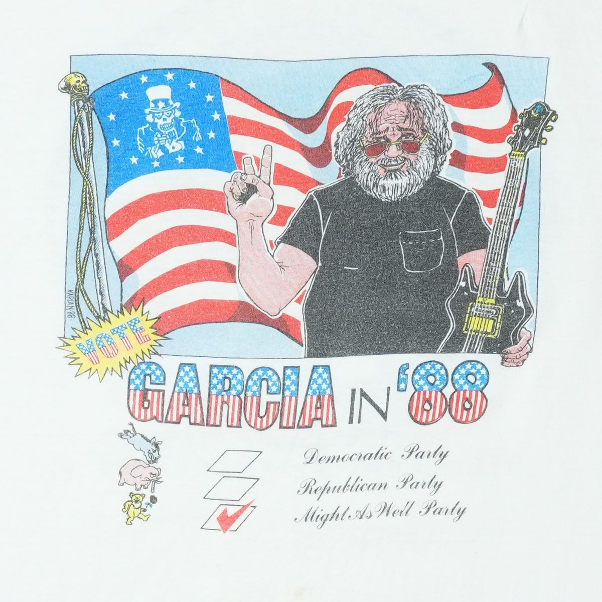 1988 Grateful Dead Jerry Garcia For President Shirt