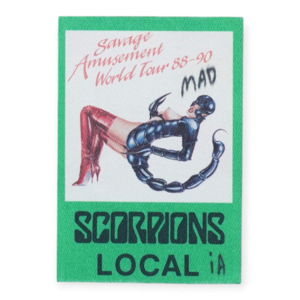 1988 Scorpions Savage Amusement World Tour Local Backstage Pass