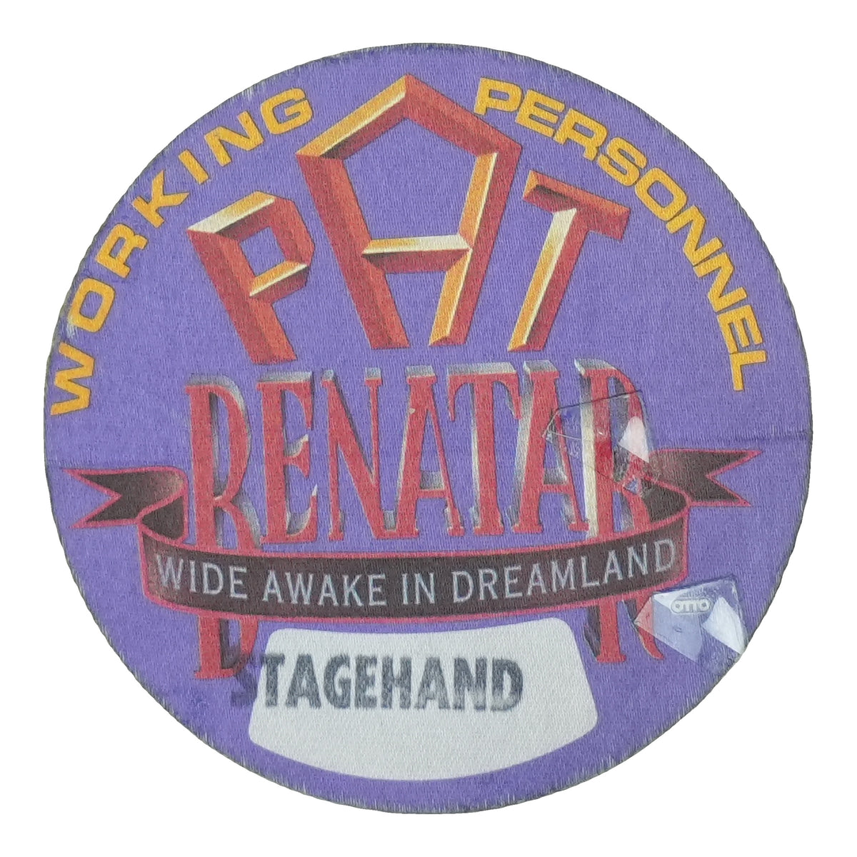 1988 Pat Benatar Wide Awake in Dreamland Tour Stagehand Backstage Pass front