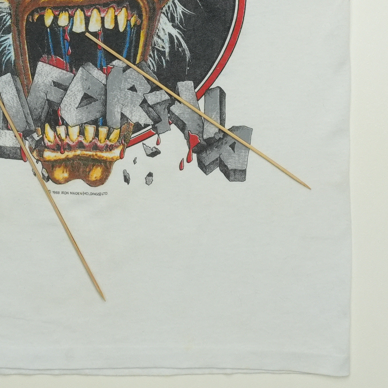 1988 Iron Maiden California Tour Shirt Detail 4