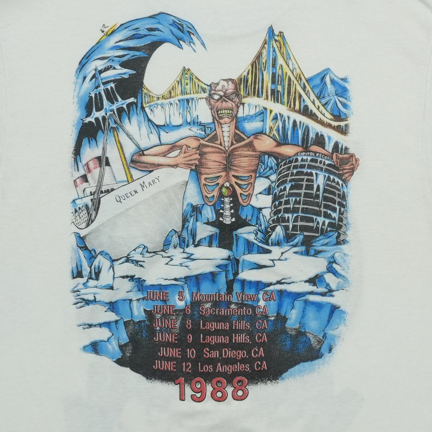 1988 Iron Maiden California Tour Shirt Detail 6