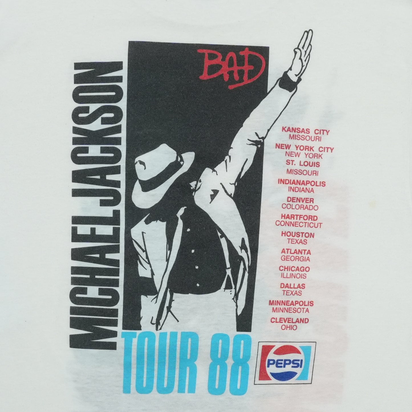1988 Michael Jackson Bad Tour Shirt Detail 5