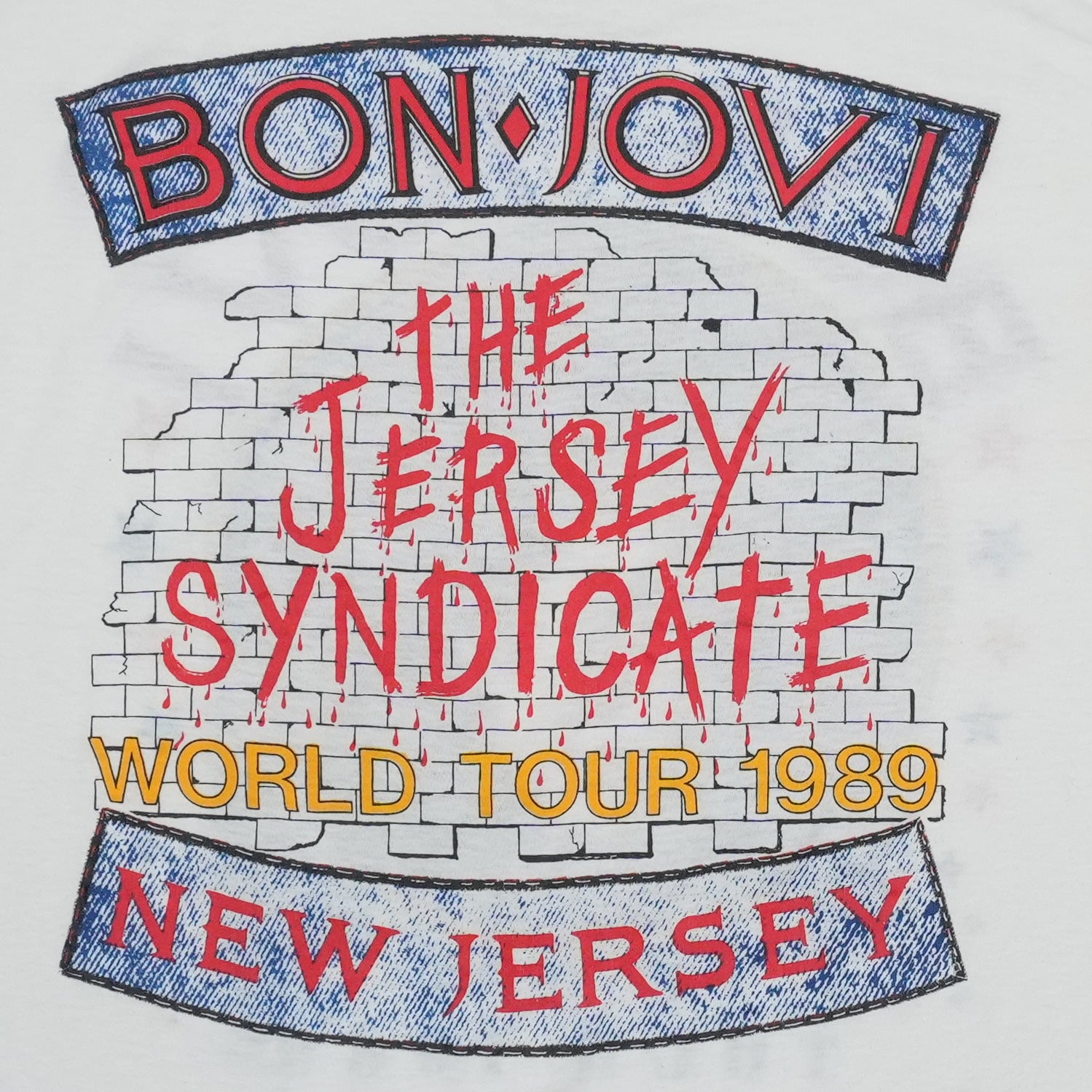 Buy 1989 Bon Jovi New Jersey Tour Shirt - Vintage T Shirt by WyCo
