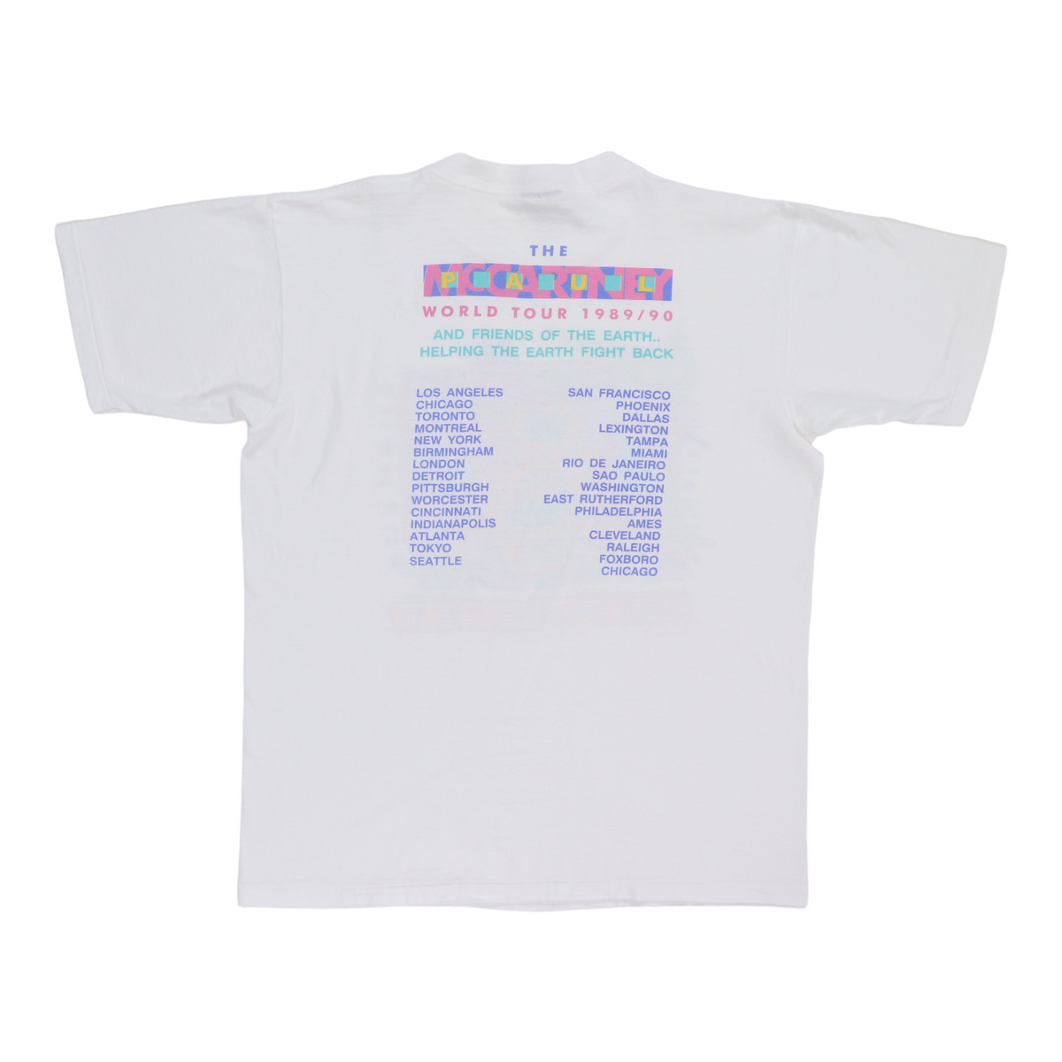 1989 Paul McCartney Save The Rainforest Tour Shirt | Authentic