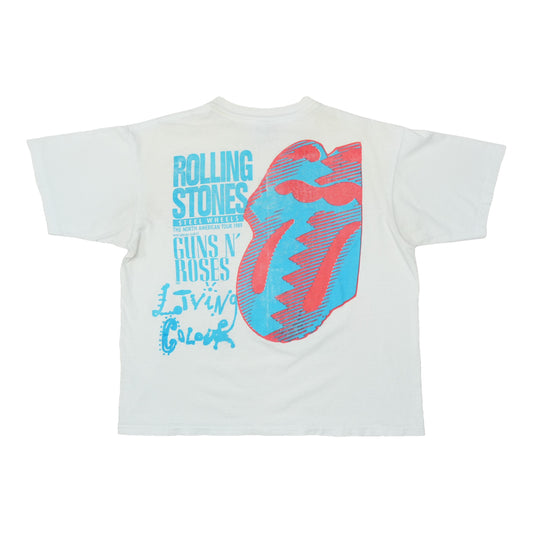 1989 Rolling Stones Steel Wheels Guns N Roses Concert Shirt