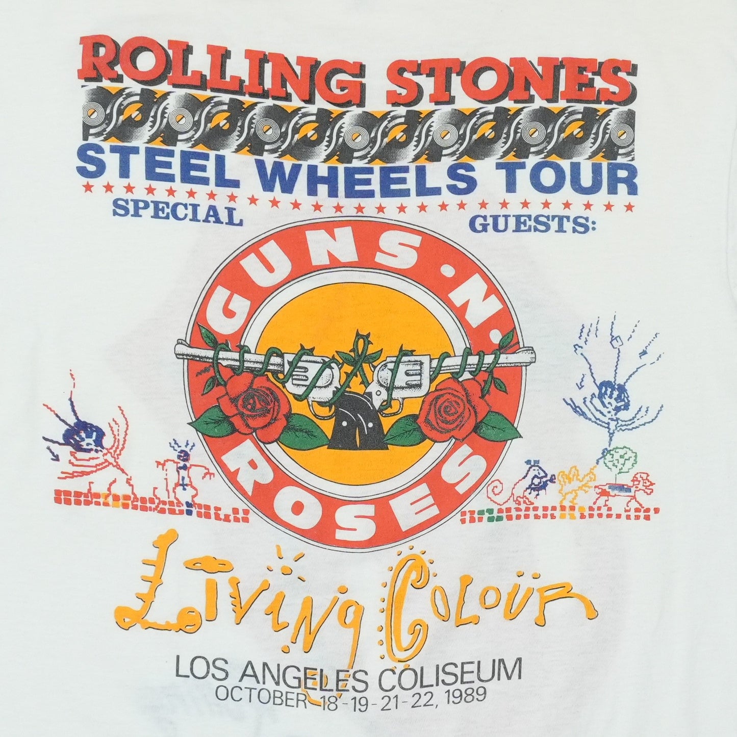 1989 Rolling Stones Steel Wheels Tour Los Angeles Shirt