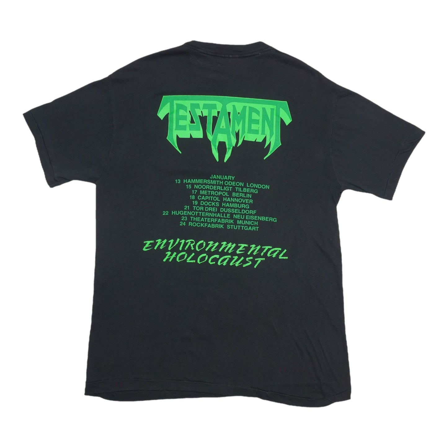 1989 Testament Greenhouse Effect Environmental Holocaust Tour Shirt Back