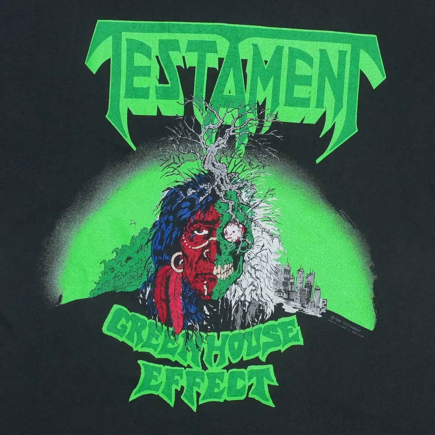 1989 Testament Greenhouse Effect Environmental Holocaust Tour Shirt Detail 1