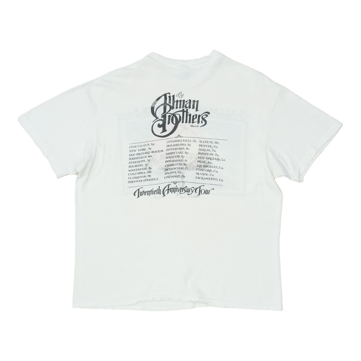 1989 Allman Brothers Band Twentieth Anniversary Tour Shirt