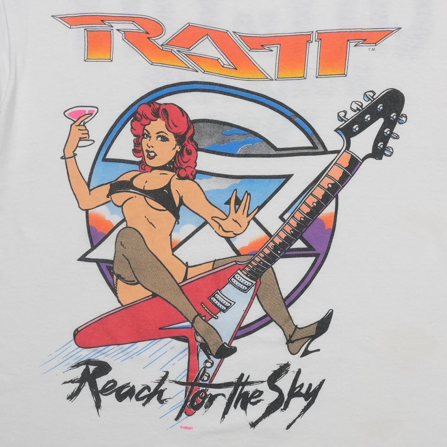 1989 Ratt Reach for the Sky City to City World Tour Shirt Detail 2