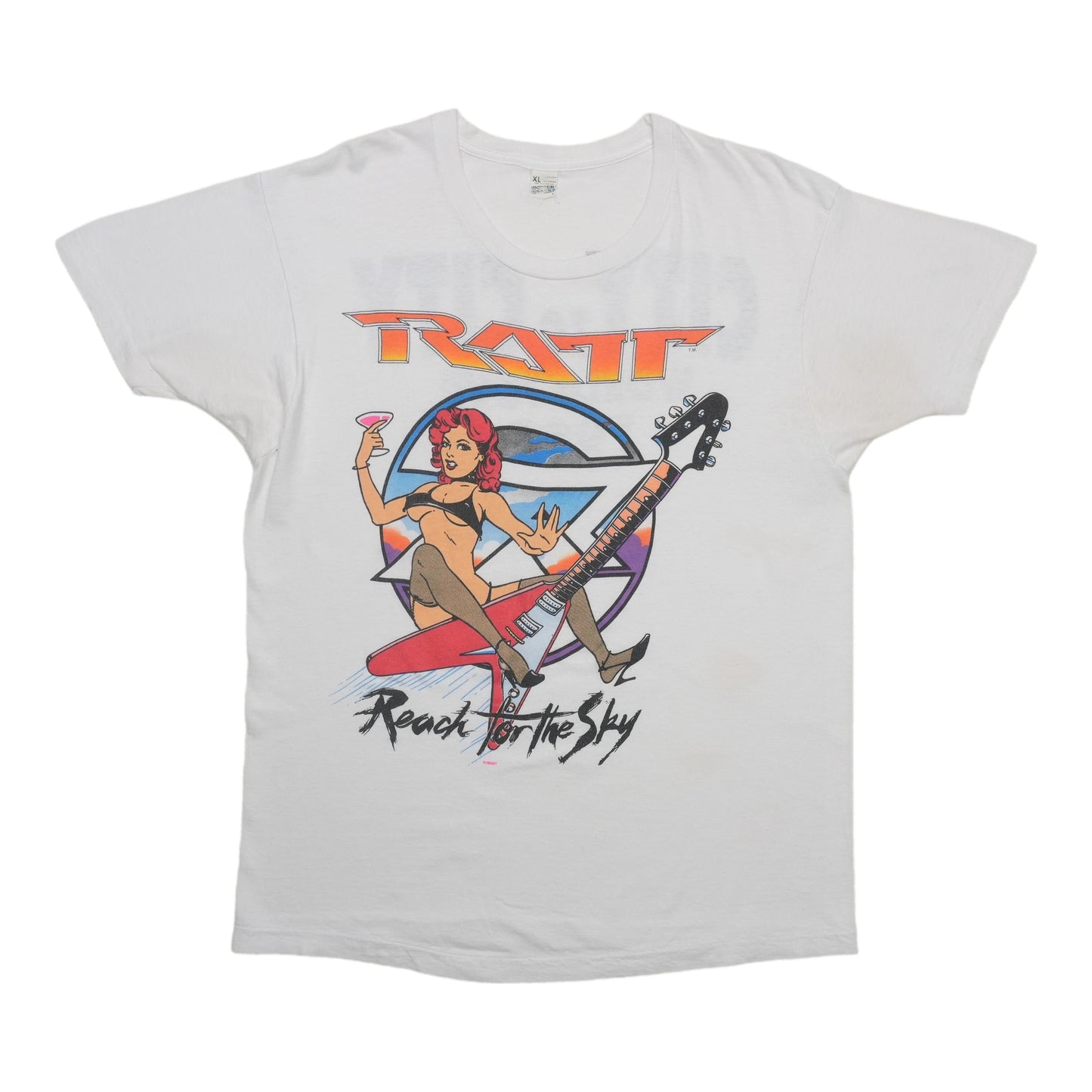 1989 Ratt Reach for the Sky City to City World Tour Shirt Front