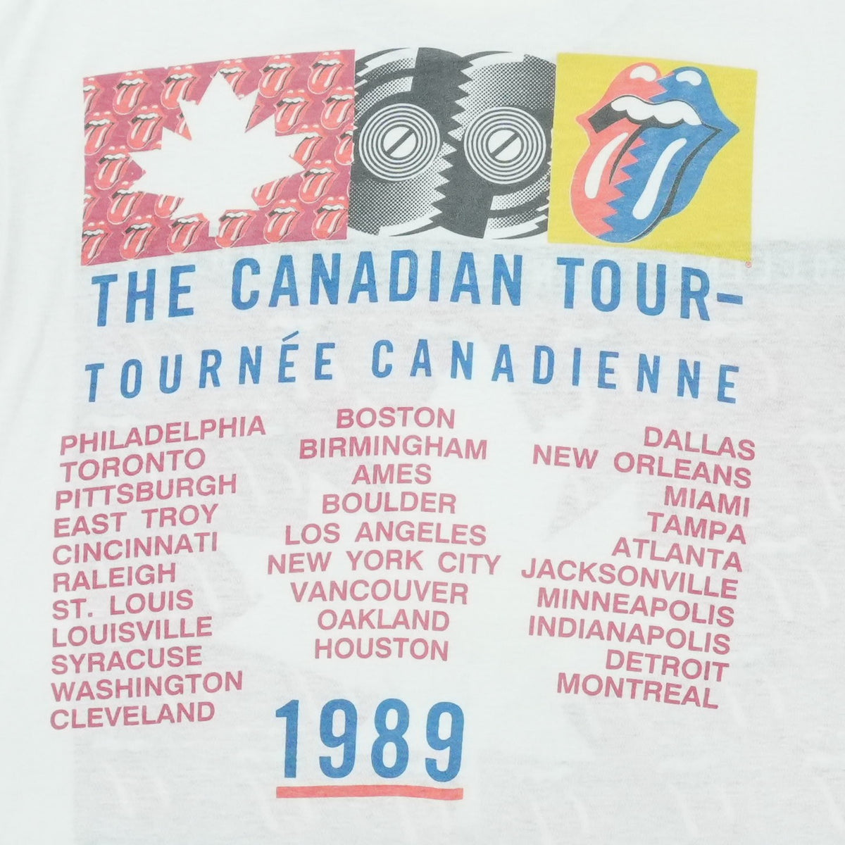1989 The Rolling Stones Steel Wheels Canadian Tour Shirt